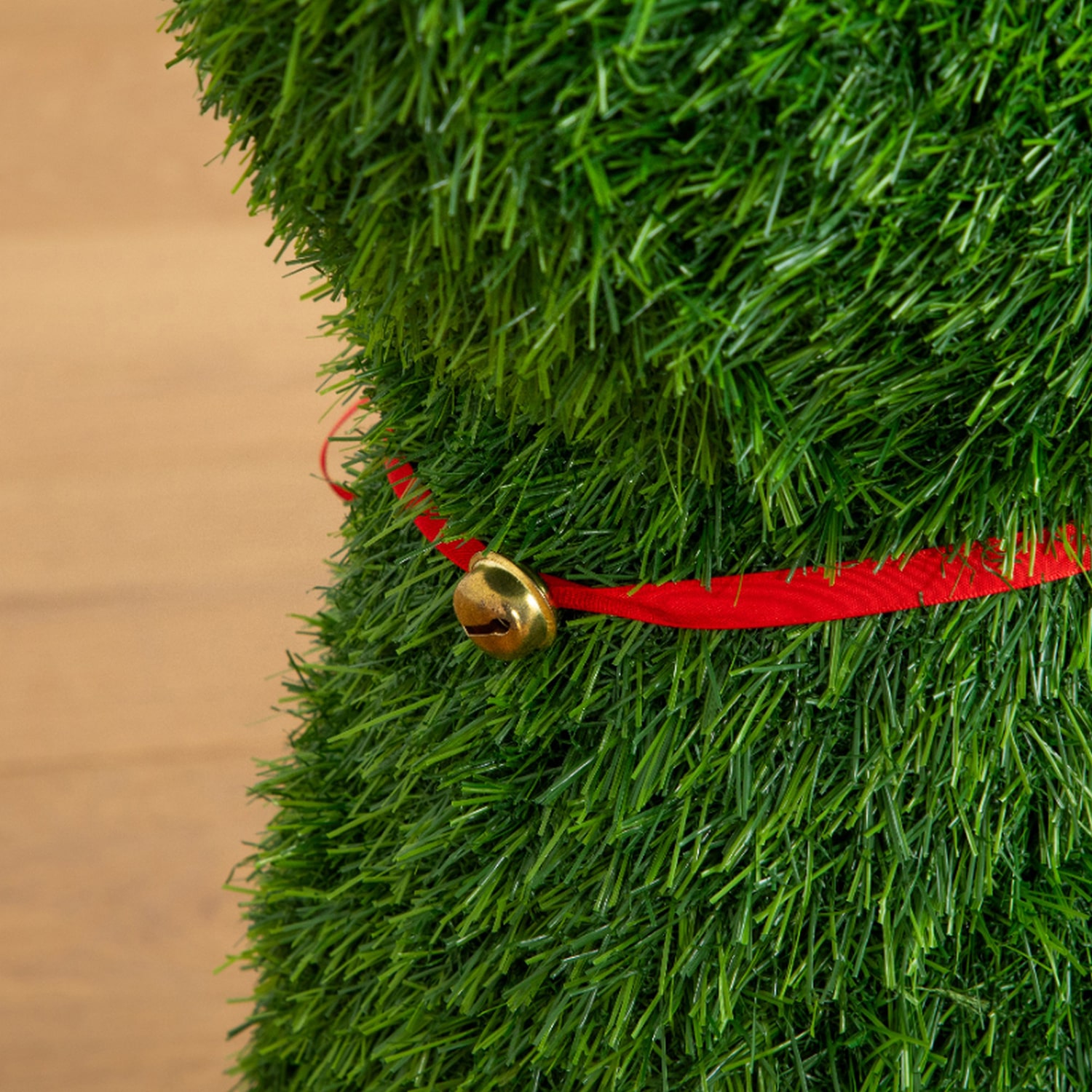 Nearly Natural 2ft Grass Garden Plush Reindeer Christmas Topiary