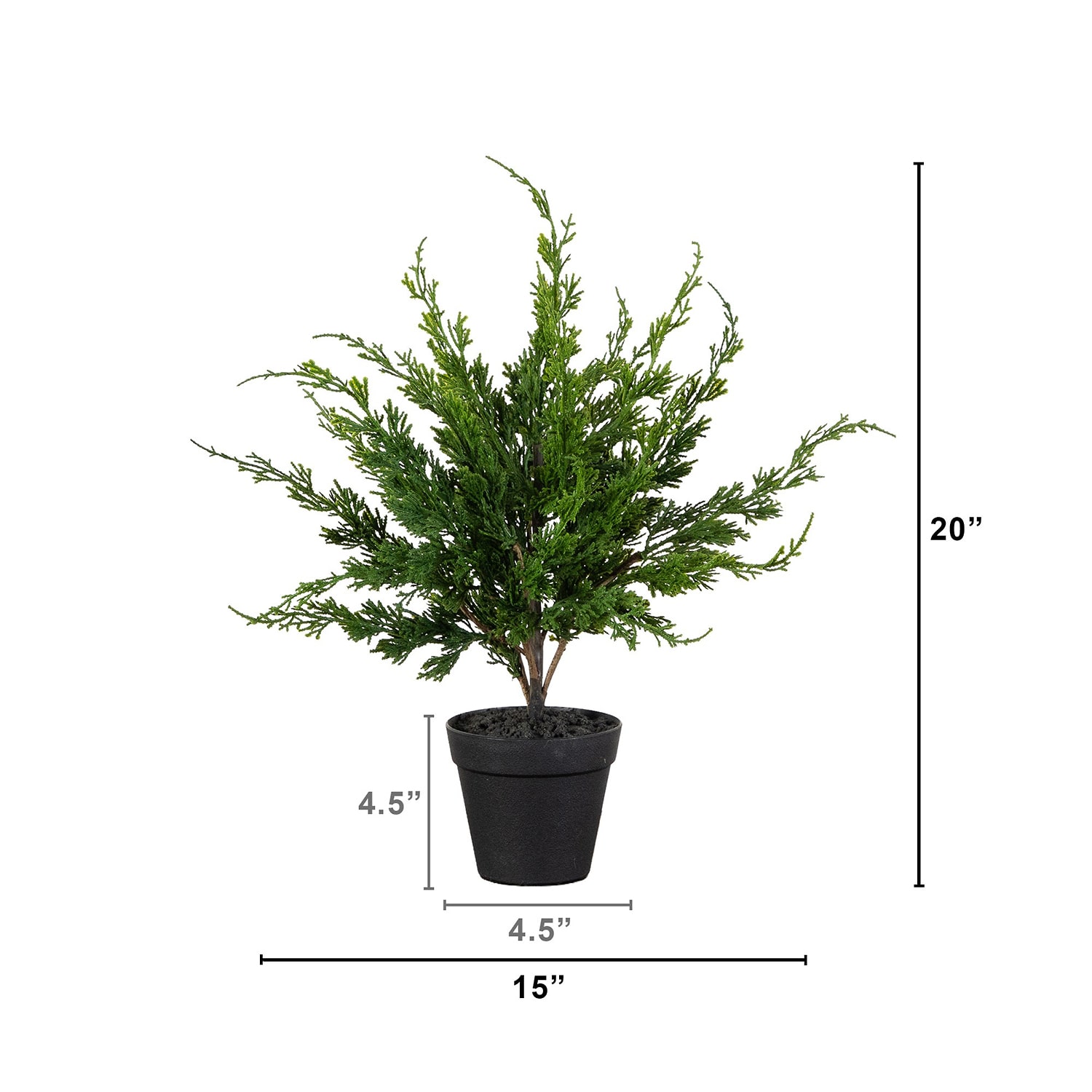 Nearly Natural 20" Real Touch Winter Mini Cypress 1 1/2 Feet Christmas Tree