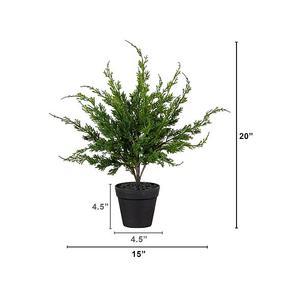 Nearly Natural 20" Real Touch Winter Mini Cypress 1 1/2 Feet Christmas Tree