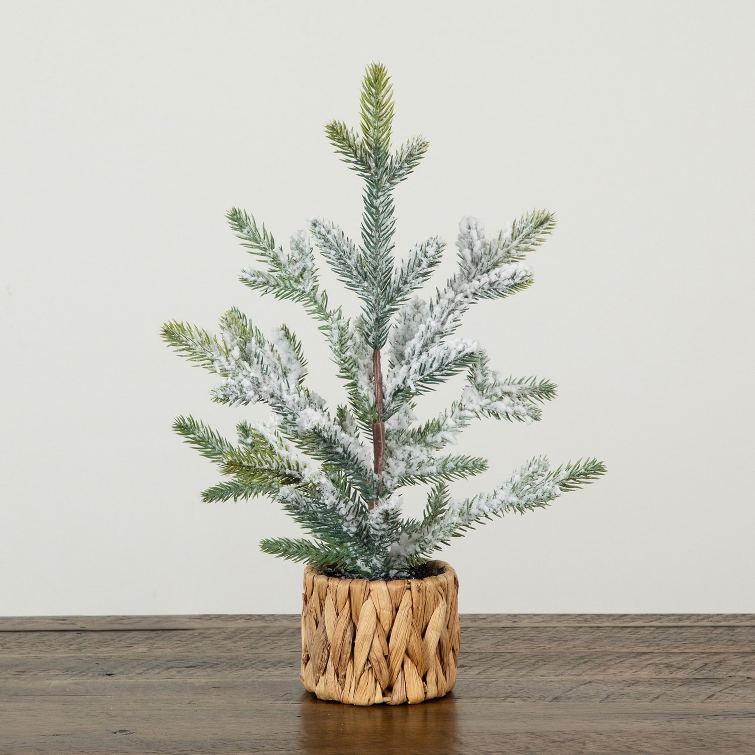 Nearly Natural 14" Flocked Fir 1 1/2 Feet Fir Christmas Tree