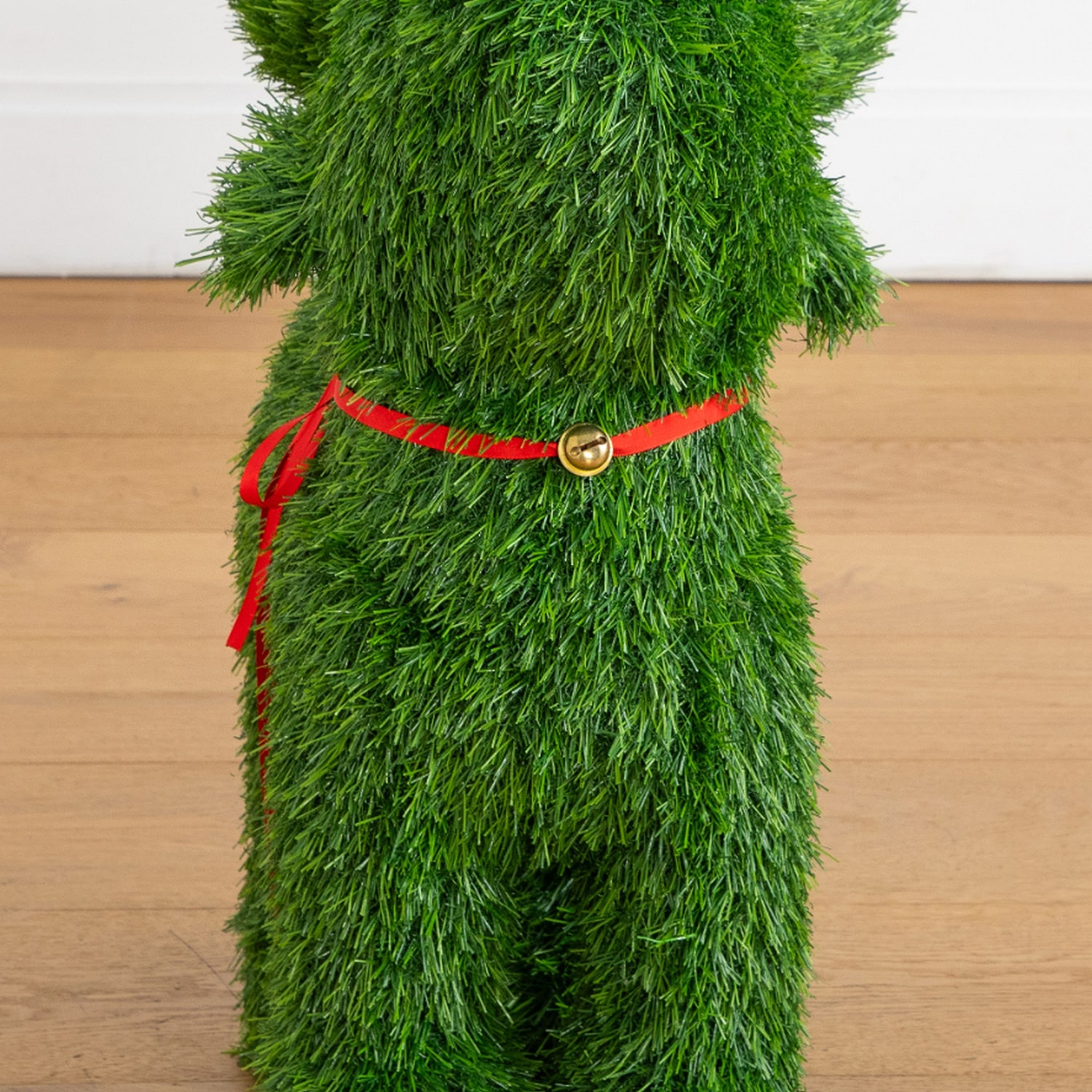 Nearly Natural 2ft Grass Garden Plush Reindeer Christmas Topiary