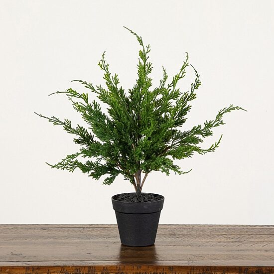 Nearly Natural 20" Real Touch Winter Mini Cypress 1 1/2 Feet Christmas Tree