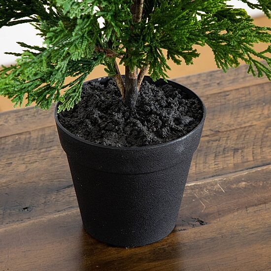 Nearly Natural 20" Real Touch Winter Mini Cypress 1 1/2 Feet Christmas Tree