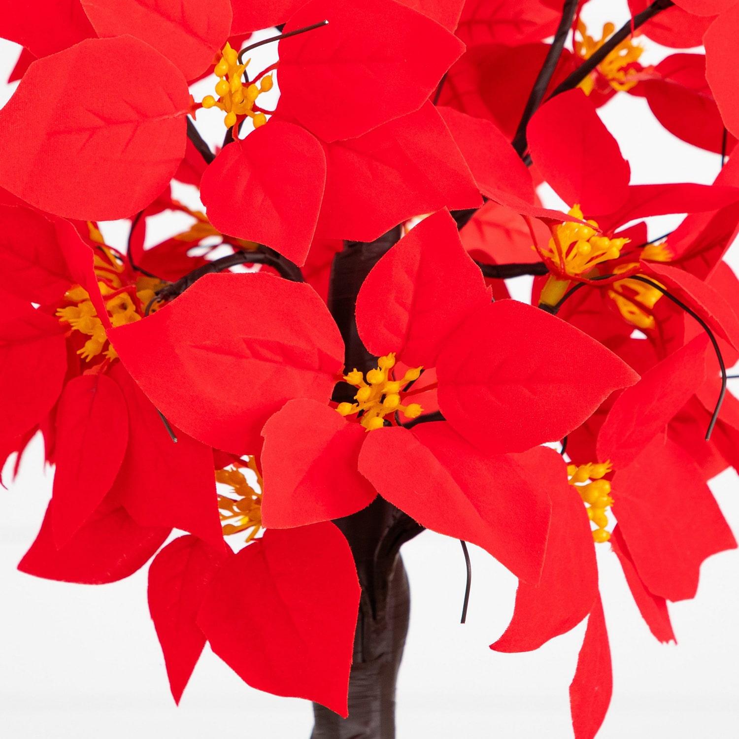 Nearly Natural 24" Pre-Lit Poinsettia Lighted Indoor Artificial Tree