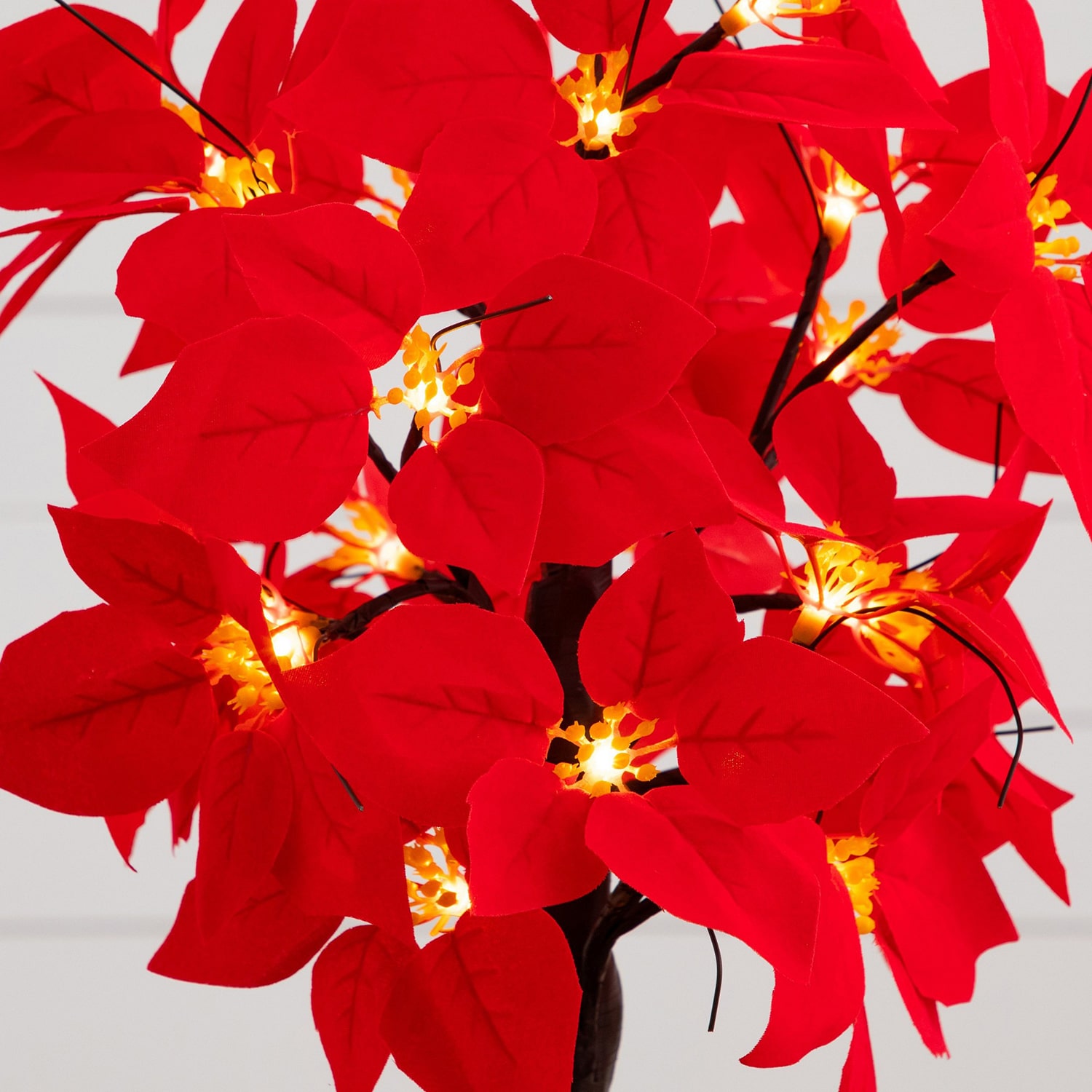 Nearly Natural 24" Pre-Lit Poinsettia Lighted Indoor Artificial Tree