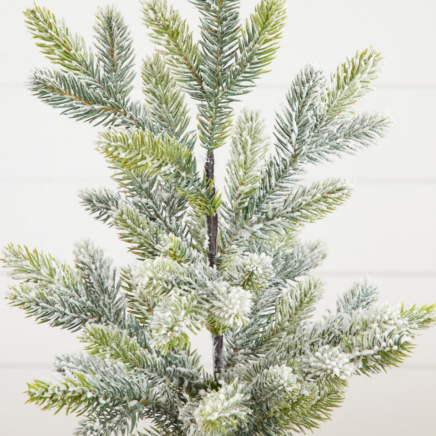 Nearly Natural 18" Flocked Fir 1 1/2 Feet Fir Christmas Tree