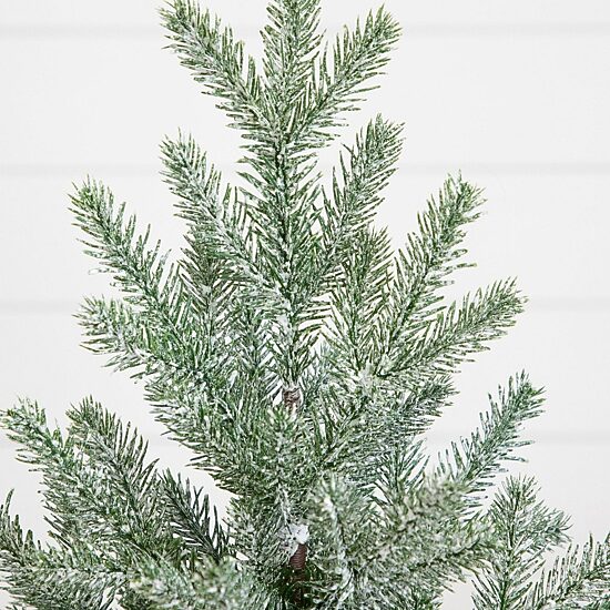 Nearly Natural 18" Flocked Pine 1 1/2 Feet Pine Christmas Tree