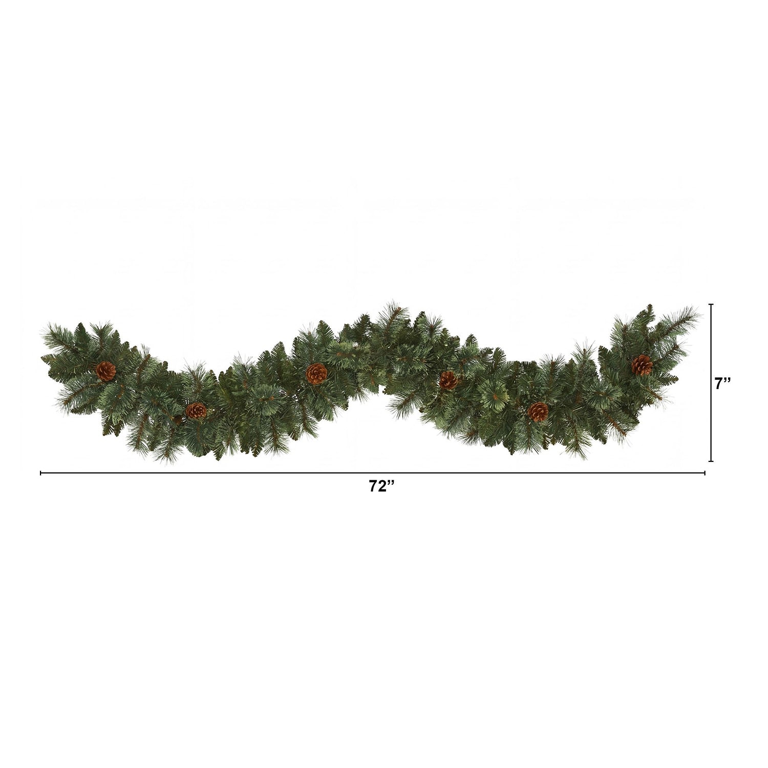 Nearly Natural 6ft White Mountain Pine Christmas Indoor Garland