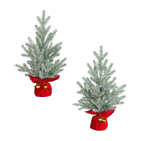 Nearly Natural 18" Flocked Pine 1 1/2 Feet Pine Christmas Tree