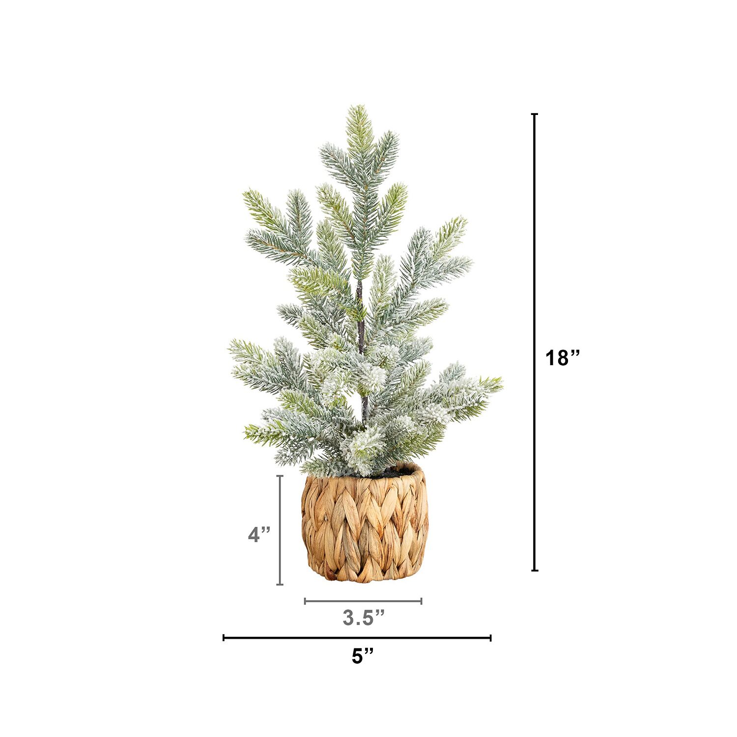 Nearly Natural 18" Flocked Fir 1 1/2 Feet Fir Christmas Tree