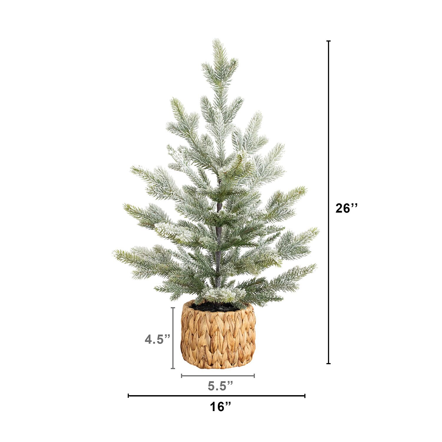Nearly Natural 26" Flocked Fir 2 1/2 Foot Fir Christmas Tree