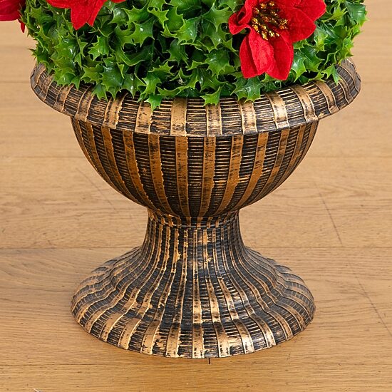 Nearly Natural 3ft Pre-Lit Poinsettia Holly Berry Lighted Christmas Topiary