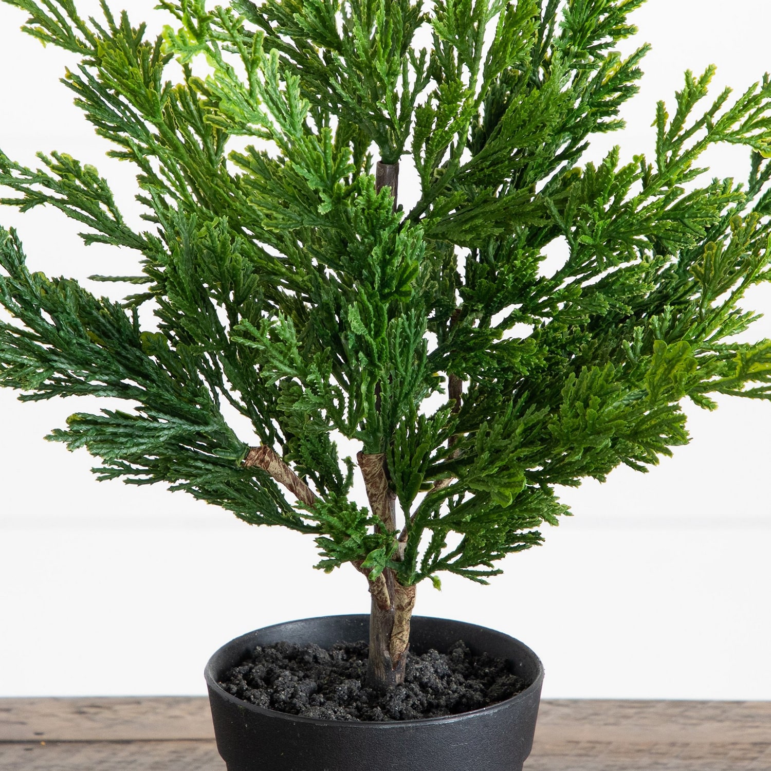 Nearly Natural 18" Real Touch Winter Mini Cypress 1 1/2 Feet Christmas Tree