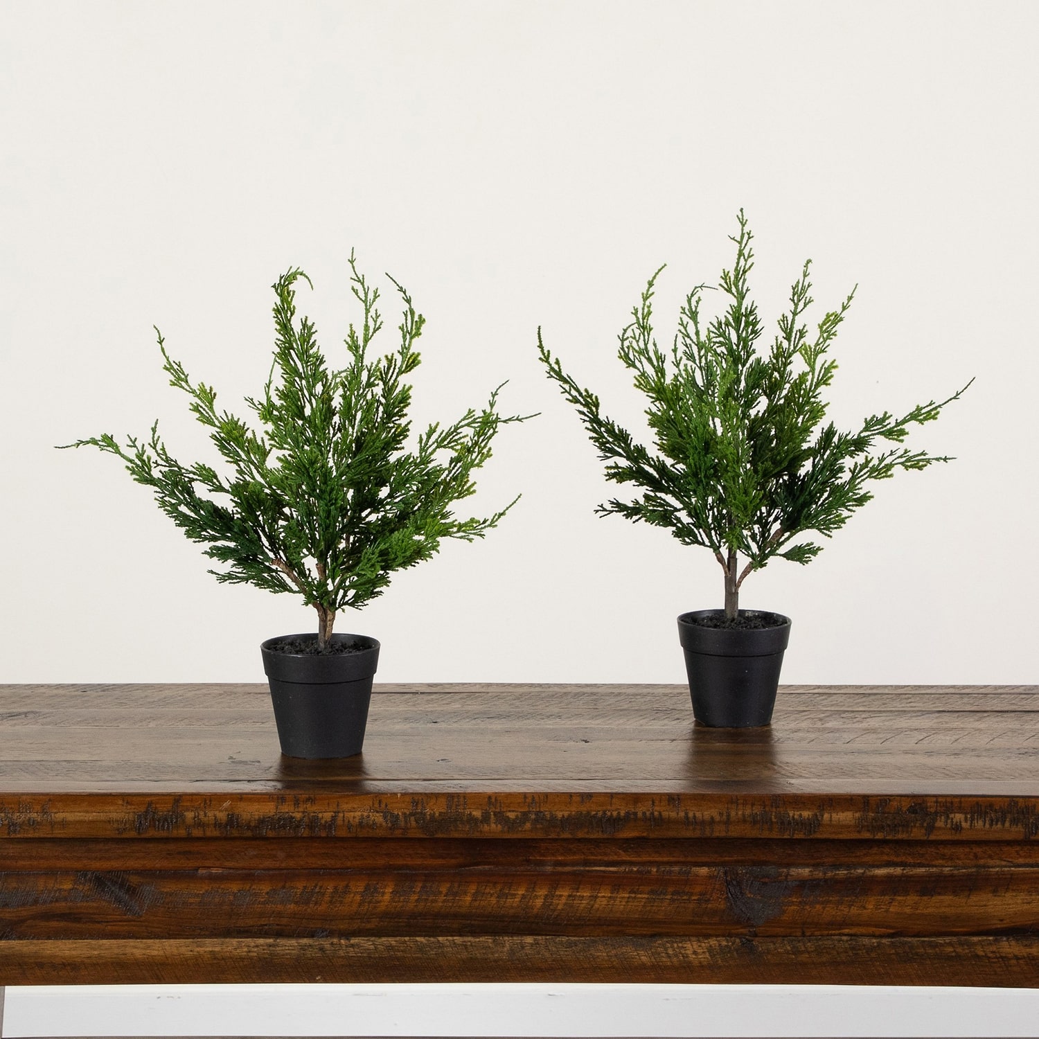 Nearly Natural 18" Real Touch Winter Mini Cypress 1 1/2 Feet Christmas Tree