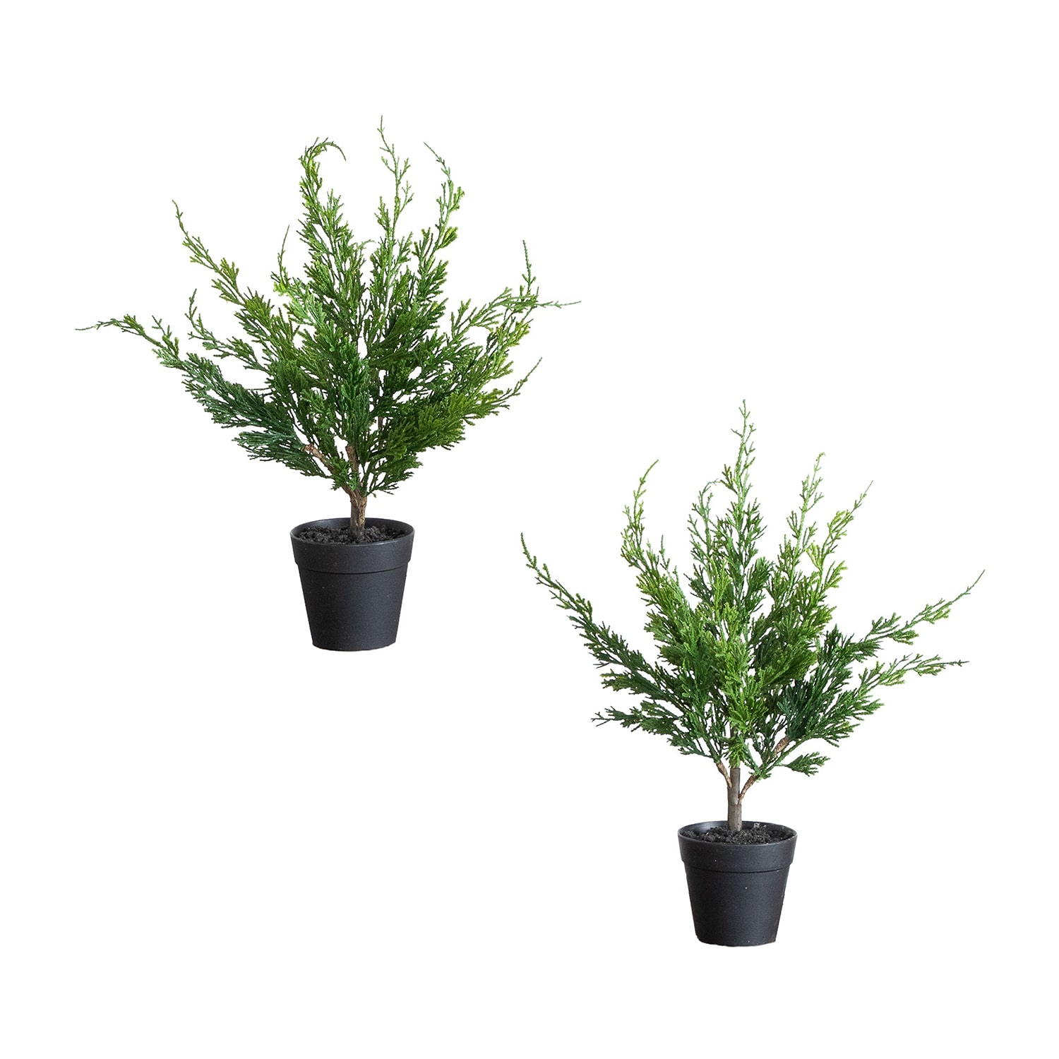 Nearly Natural 18" Real Touch Winter Mini Cypress 1 1/2 Feet Christmas Tree