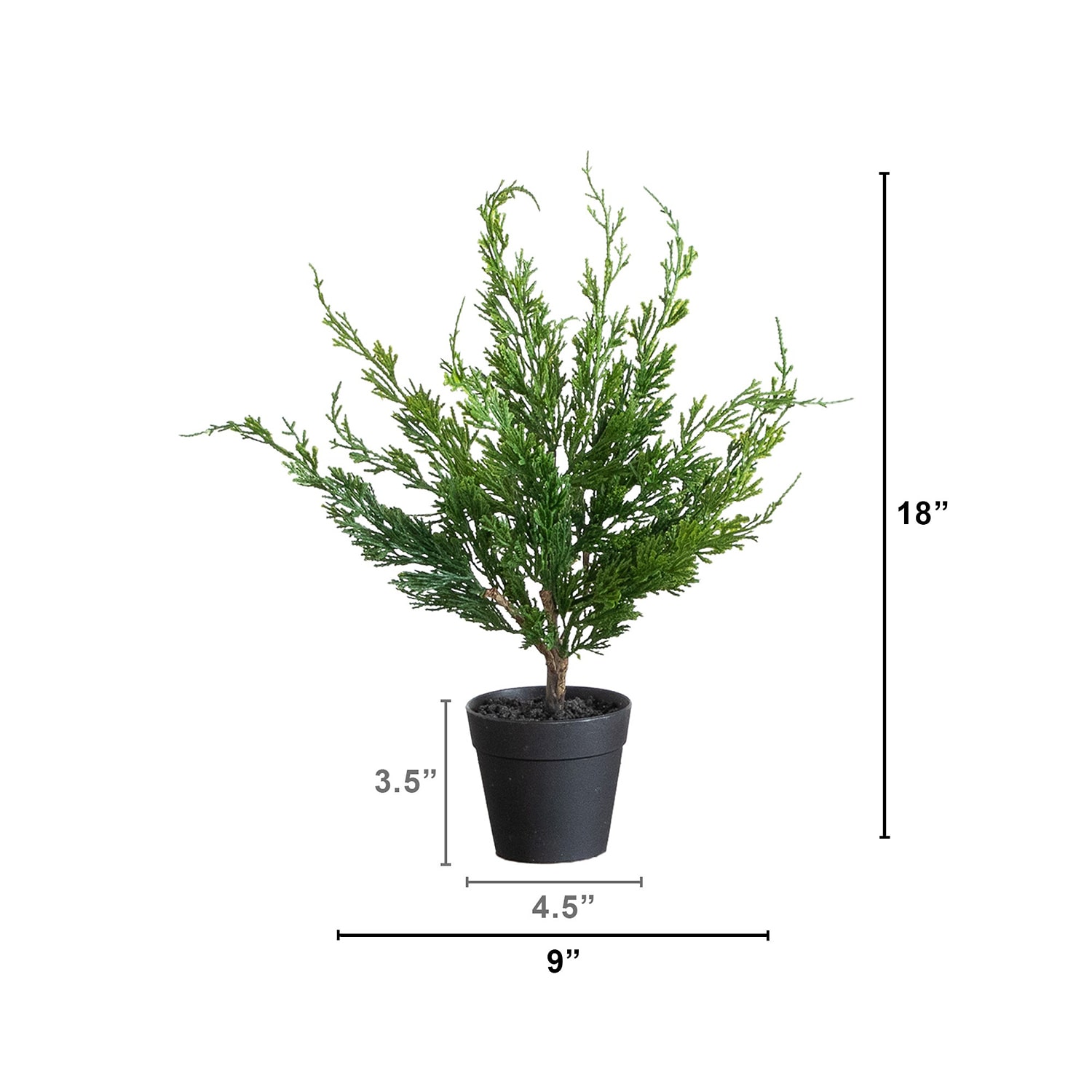 Nearly Natural 18" Real Touch Winter Mini Cypress 1 1/2 Feet Christmas Tree
