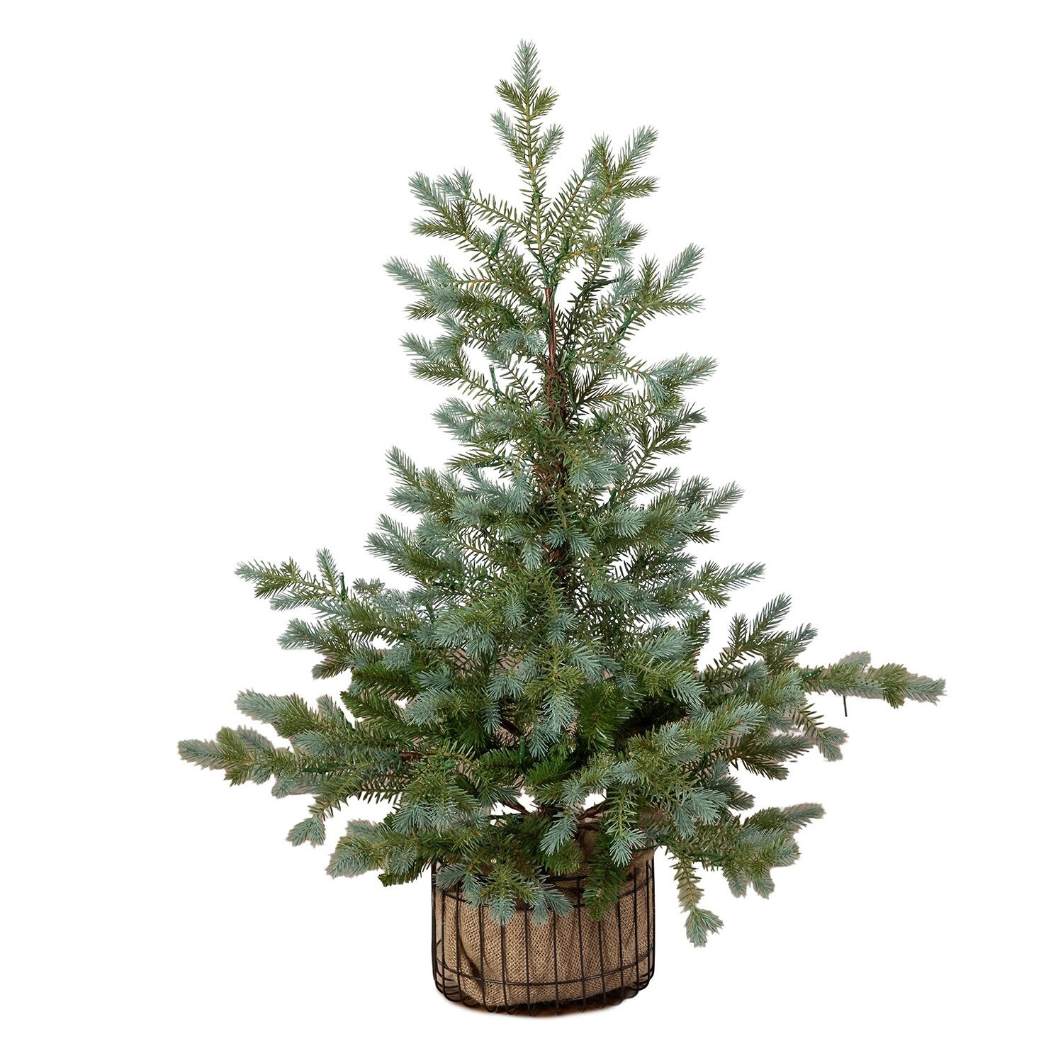 Nearly Natural 3ft Pine With Lights 3 Foot Pre-Lit Pine Christmas Tree