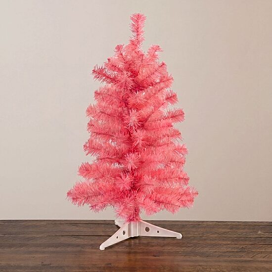 Nearly Natural Pink 2 Foot Pine Christmas Tree