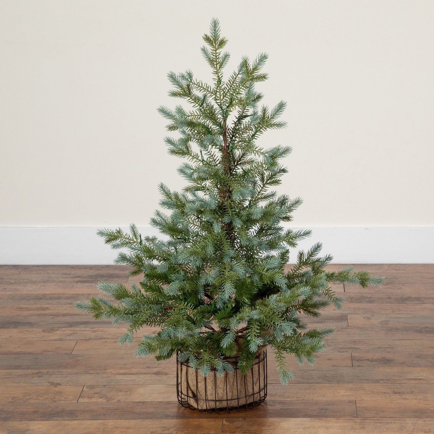 Nearly Natural 3ft Pine With Lights 3 Foot Pre-Lit Pine Christmas Tree