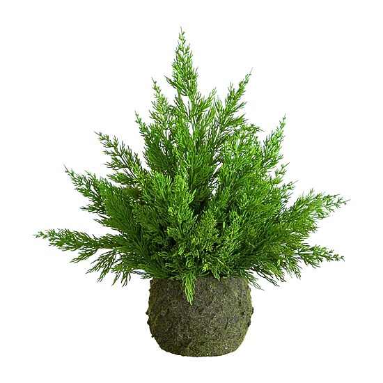 Nearly Natural 18" Real Touch Winter Cypress 1 1/2 Feet Christmas Tree