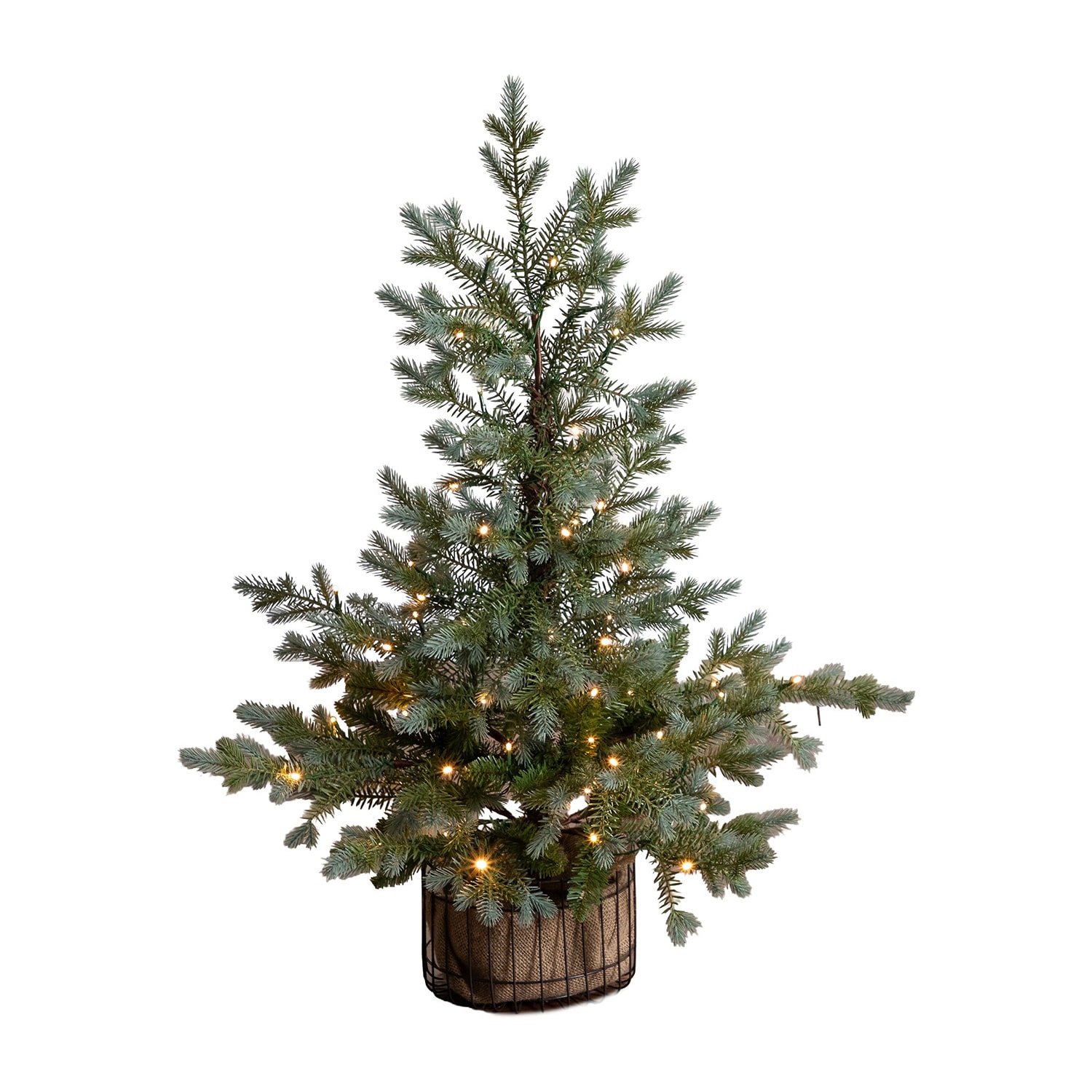 Nearly Natural 3ft Pine With Lights 3 Foot Pre-Lit Pine Christmas Tree