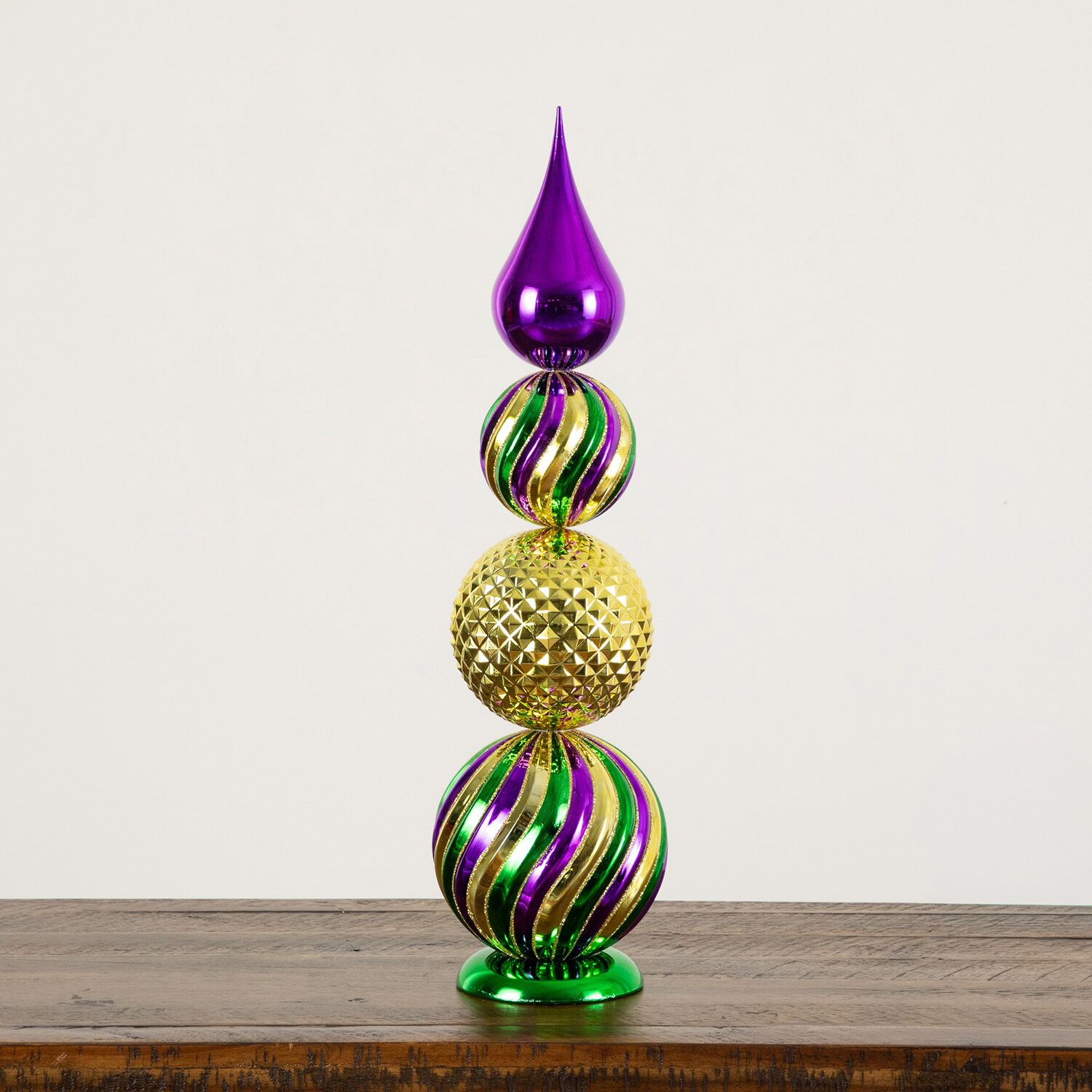 Nearly Natural 22" Mardi Gras Finial Christmas Topiary