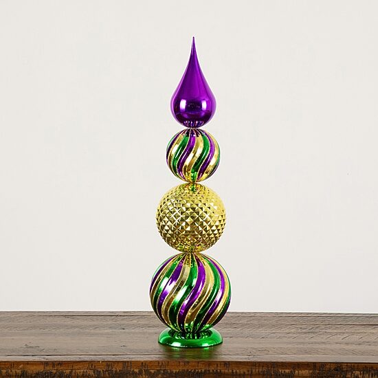 Nearly Natural 22" Mardi Gras Finial Christmas Topiary