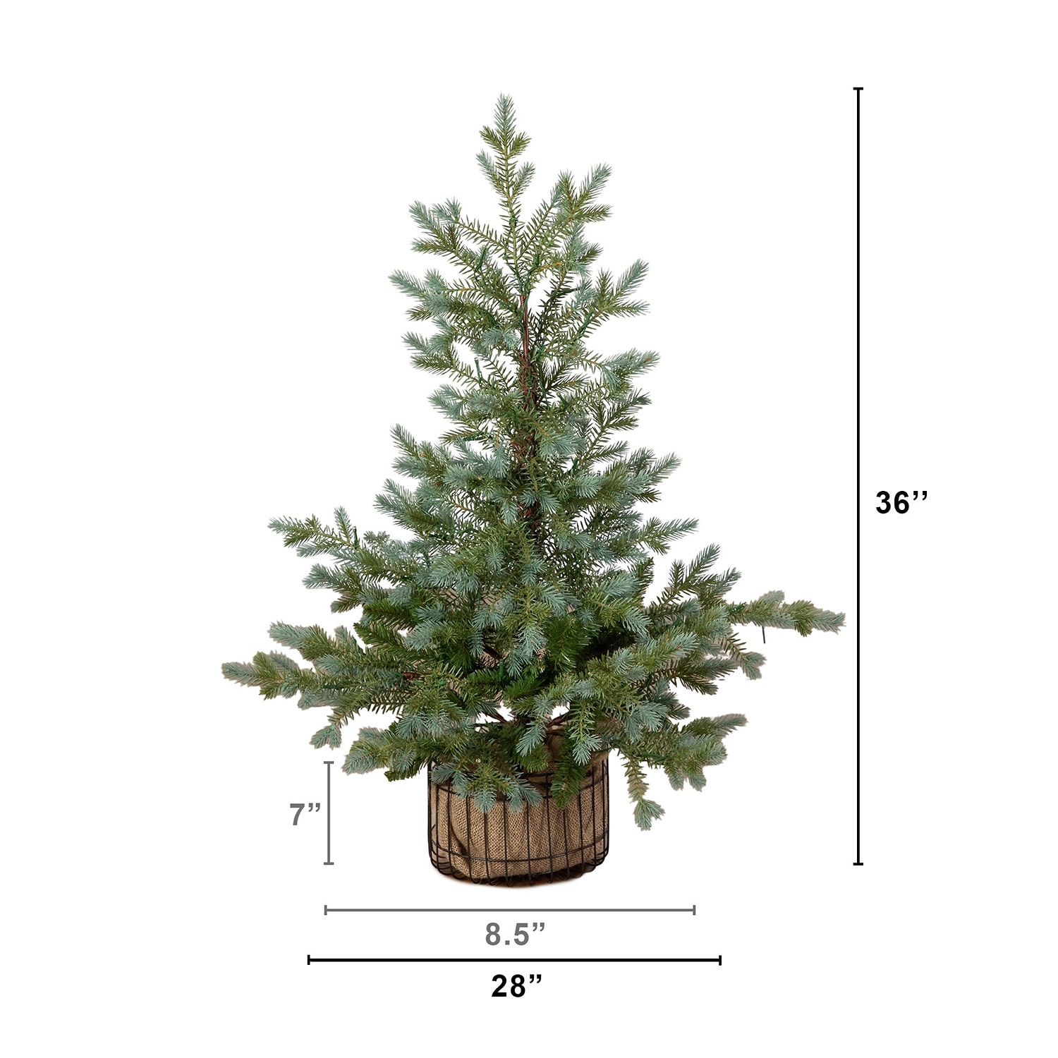 Nearly Natural 3ft Pine With Lights 3 Foot Pre-Lit Pine Christmas Tree