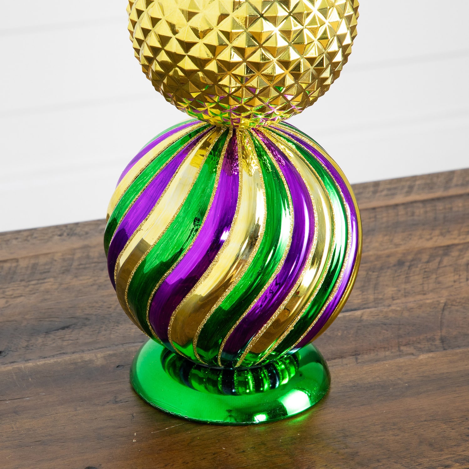 Nearly Natural 22" Mardi Gras Finial Christmas Topiary
