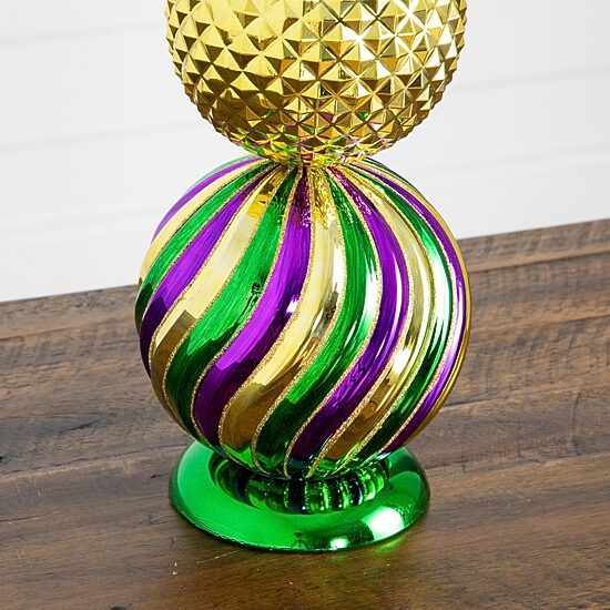 Nearly Natural 22" Mardi Gras Finial Christmas Topiary