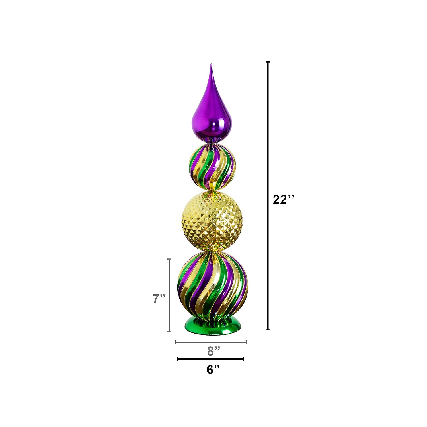 Nearly Natural 22" Mardi Gras Finial Christmas Topiary