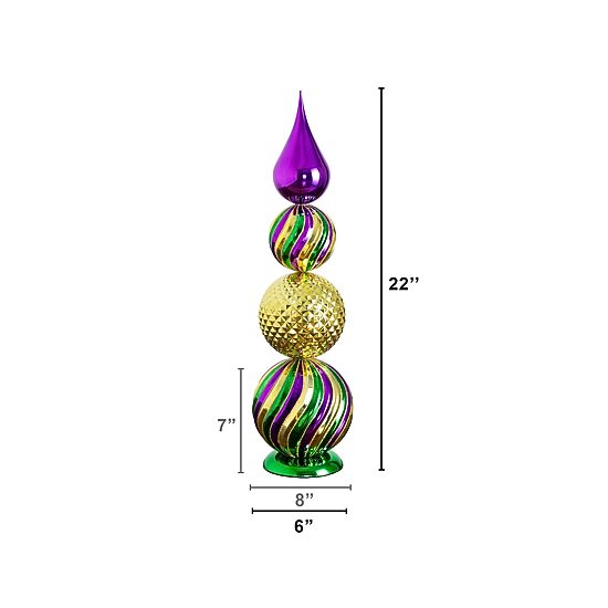 Nearly Natural 22" Mardi Gras Finial Christmas Topiary