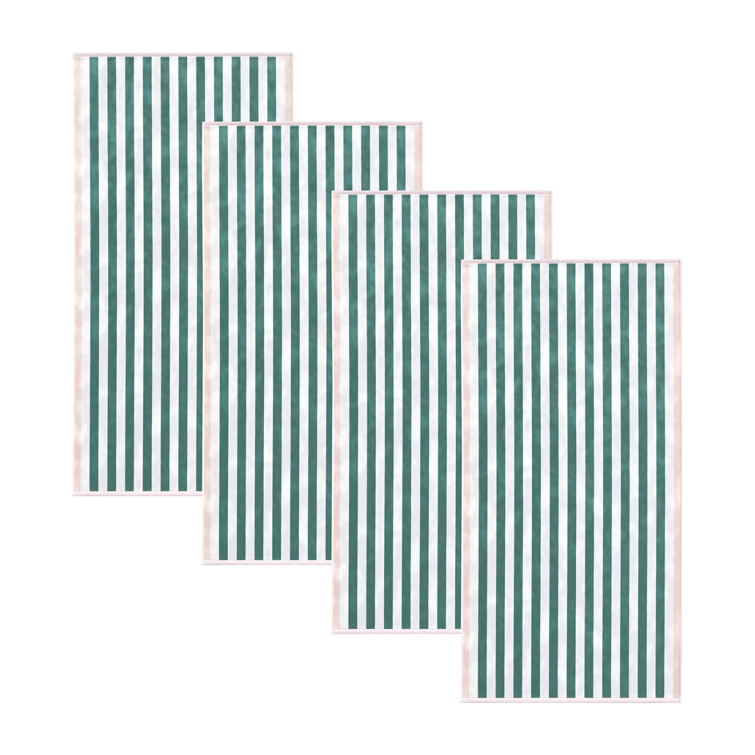 Linery Cotton Stripe Border 4-pc. Quick Dry Beach Towel