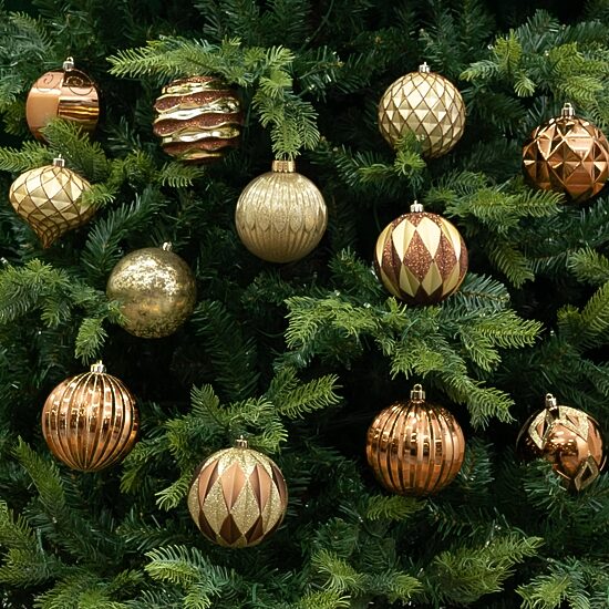 Nearly Natural Gold And Bronze Ball Shatterproof 12-pc. Christmas Ornament