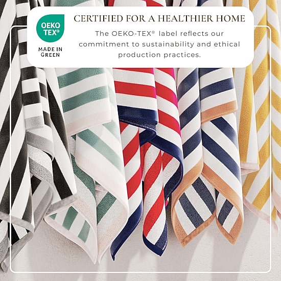 Linery Cotton Stripe Border 4-pc. Quick Dry Beach Towel