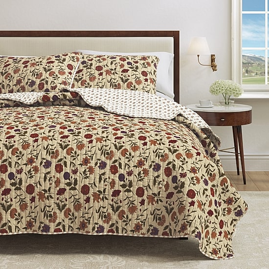 Linery Heritage Floral Reversible Quilt Set