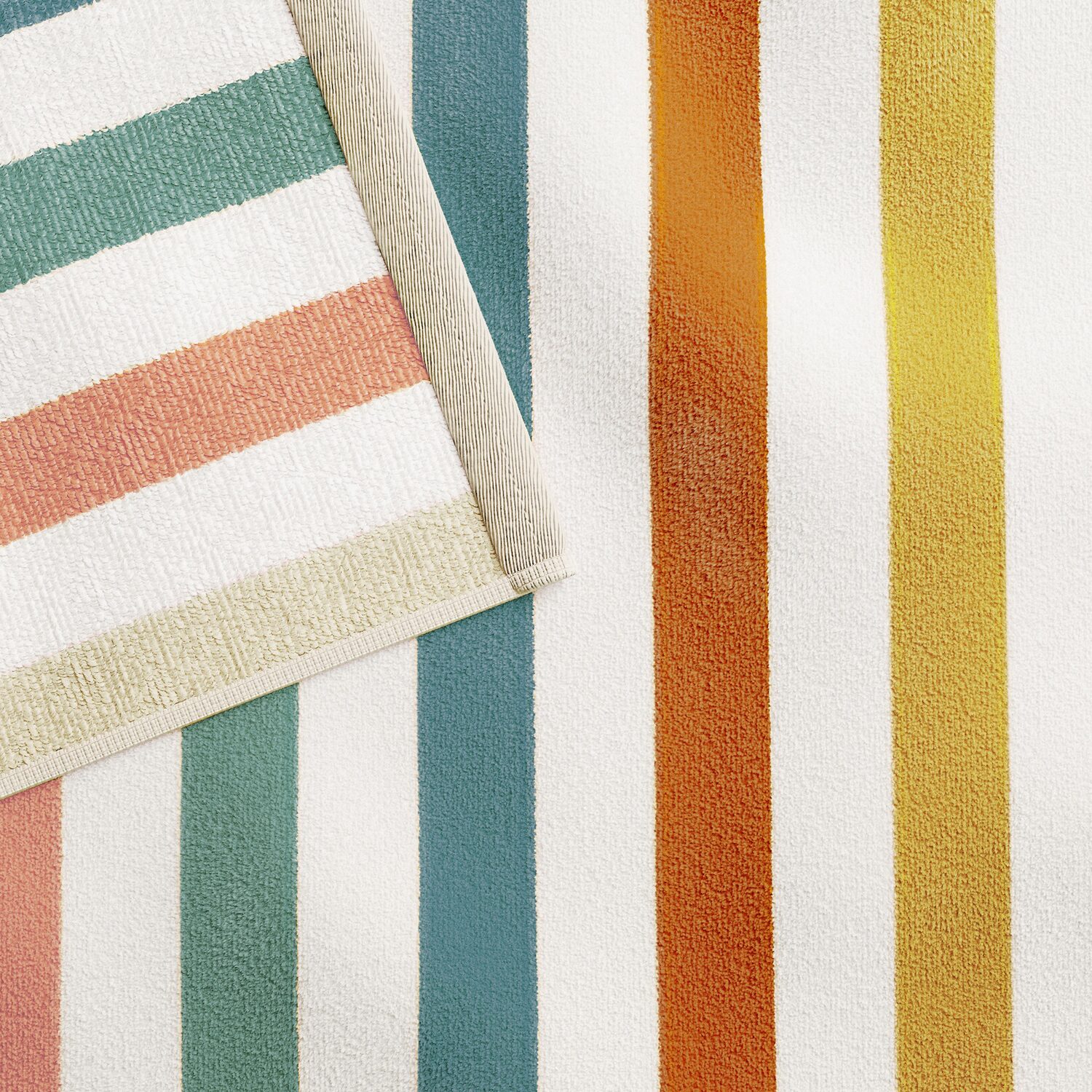 Linery Oversized Cotton Stripe Border 2-pc. Quick Dry Beach Towel
