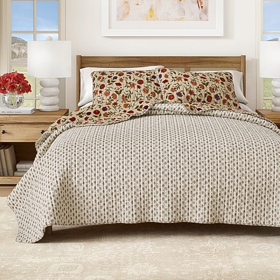 Linery Heritage Floral Reversible Quilt Set