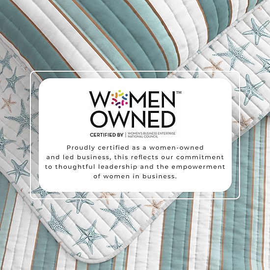 Linery Reversible Coastal Stripe Easy Care Quilt Set