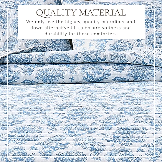 Linery Woodland Toile Holiday Reversible Quilt Set