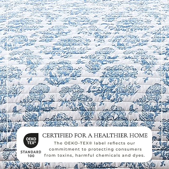 Linery Woodland Toile Holiday Reversible Quilt Set