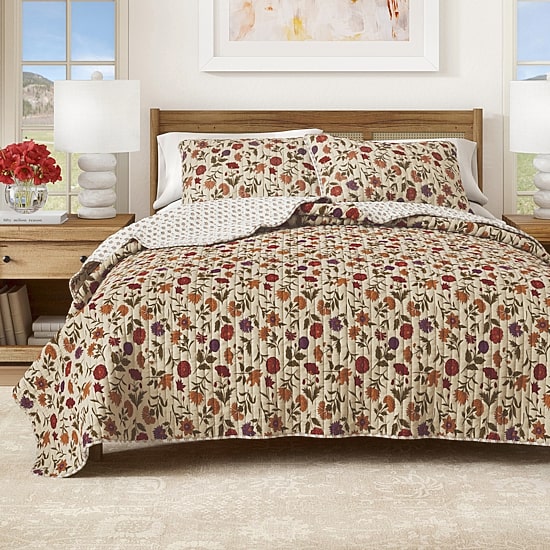 Linery Heritage Floral Reversible Quilt Set