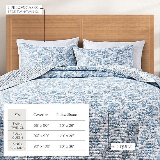 Linery Woodland Toile Holiday Reversible Quilt Set