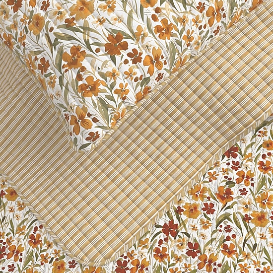 Linery Floral Meadow Printed Reversible Quilt Set