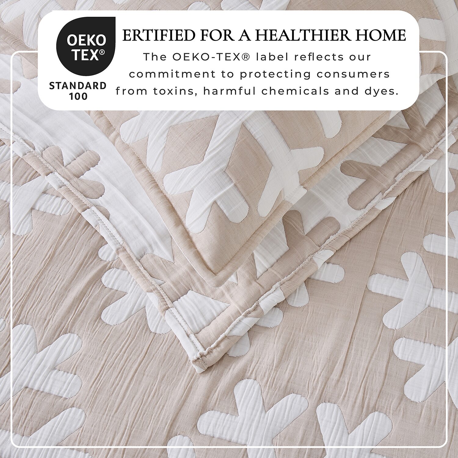 Linery Reversible Stitched Snowflake Easy Care Quilt Set