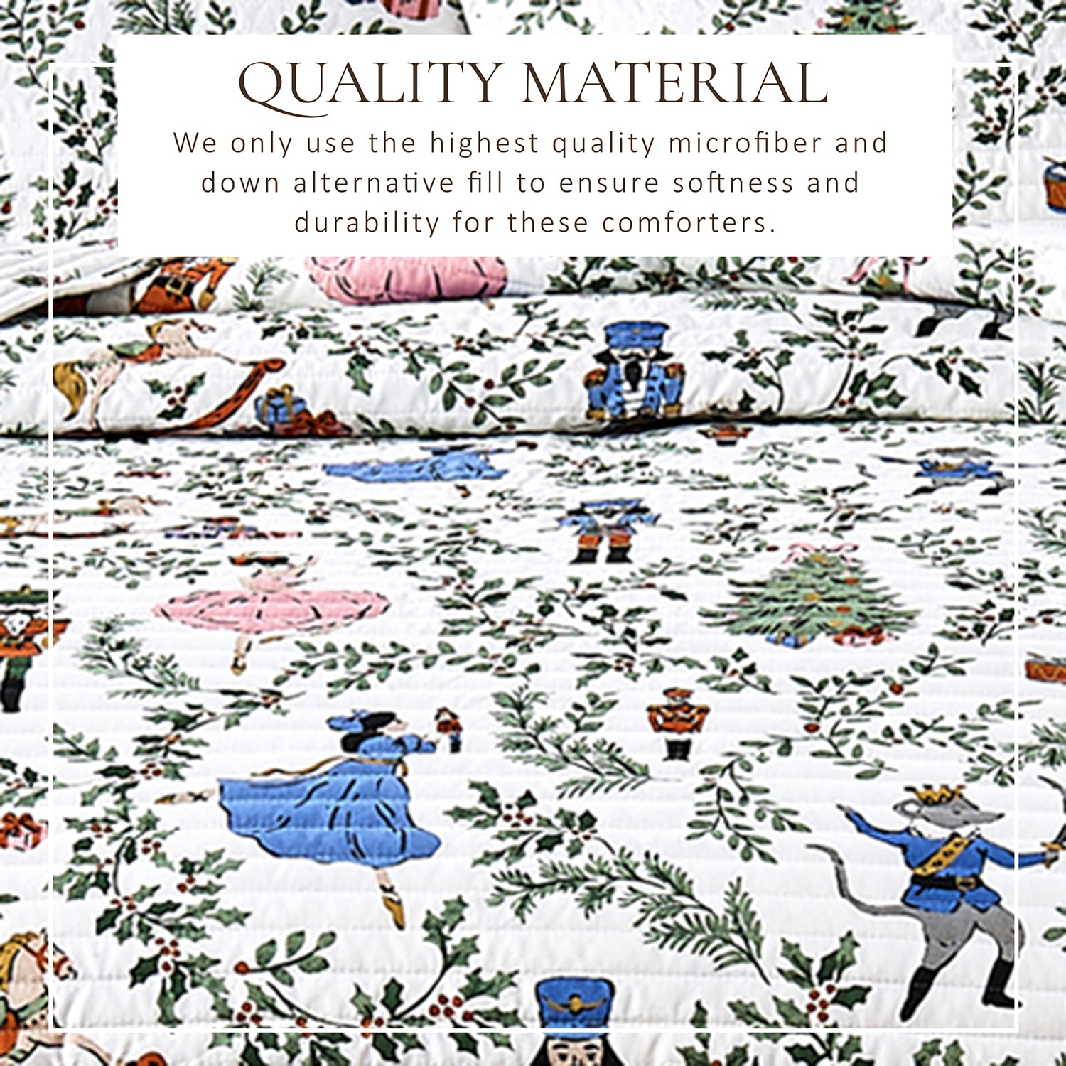 Linery Nutcracker Christmas Reversible Quilt Set