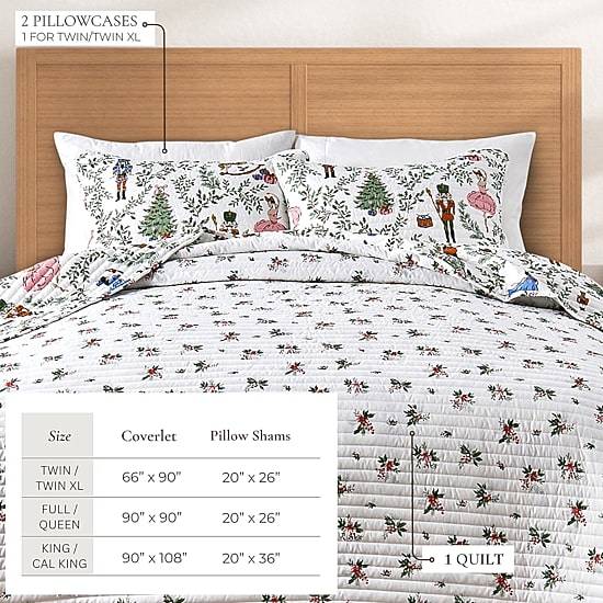 Linery Nutcracker Christmas Reversible Quilt Set