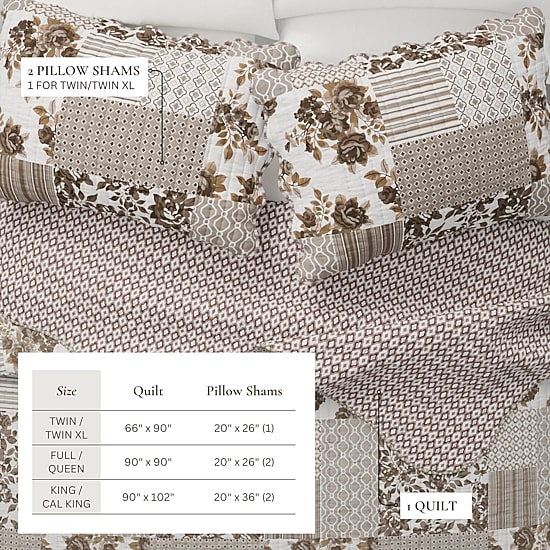 Linery Cottage Patchwork Reversible Quilt Set