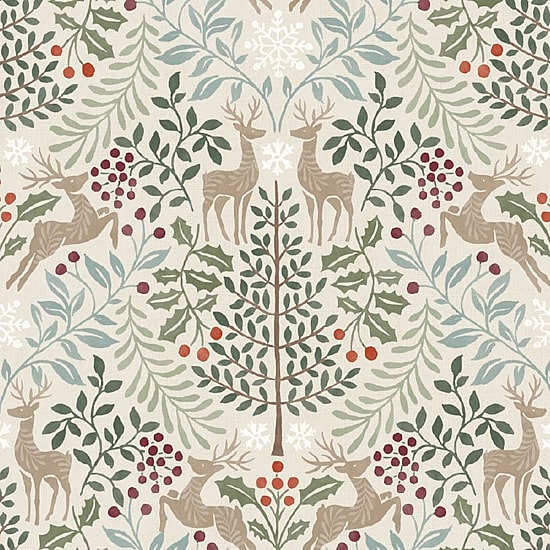 Linery Woodland Deer Holiday Reversible Quilt Set
