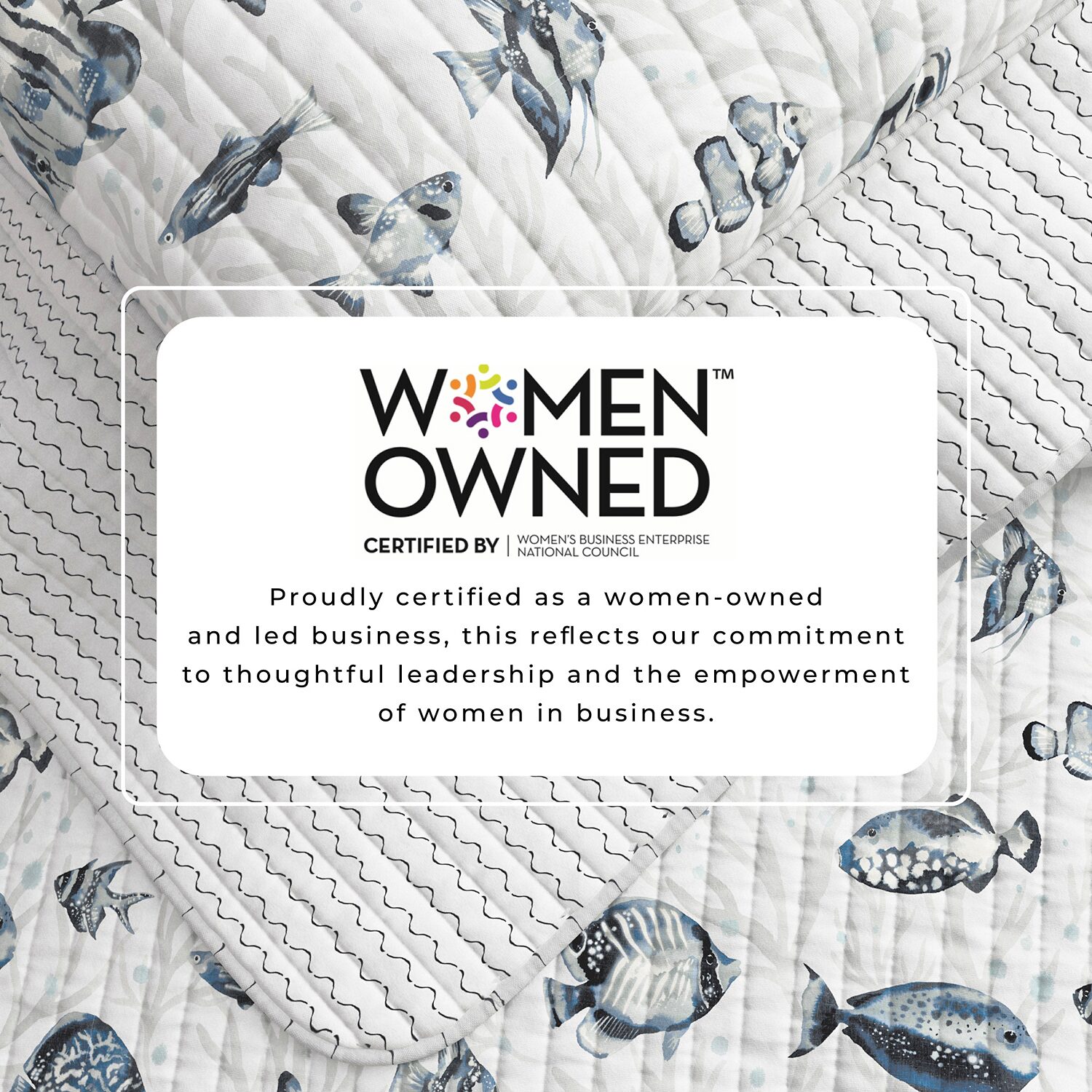 Linery Coastal Fish Reversible Quilt Set